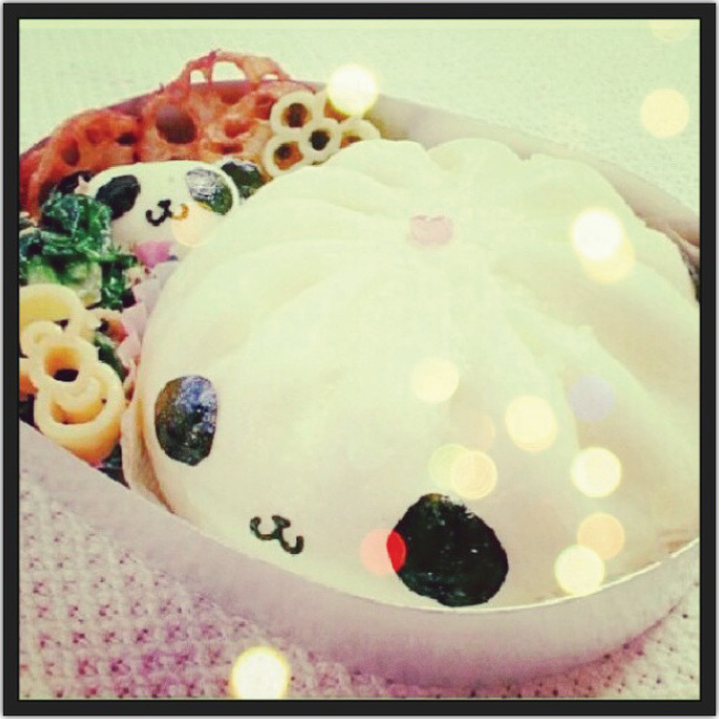 Kawaii_food Almuerzo en forma de panda