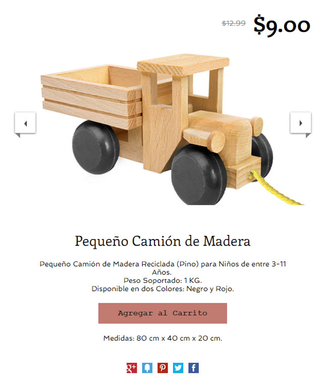 ¡Muestra esos Productos! Captura de Pantalla: Detailles del Producto